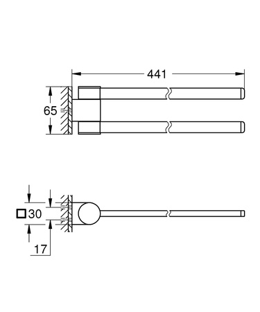 Grohe wieszak na ręczniki, obrotowy Selection, phantom black 41219KF0