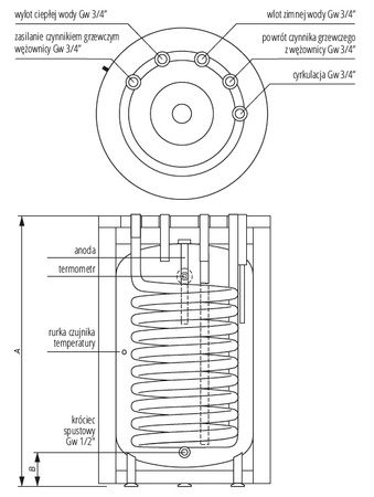 Kospel wymiennik stojący z wężownicą spiralną Termo Top SWK-120, biały 10.5.09.002.01