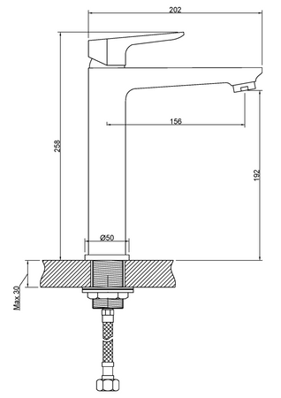 Invena bateria umywalkowa wysoka Dokos biały/chrom BU-19-W02-V