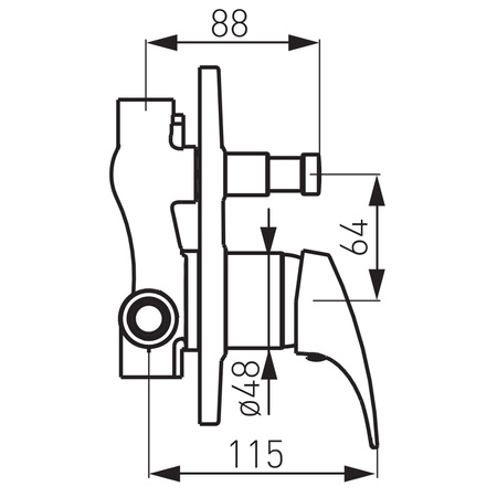 Ferro ONE bateria natryskowa podtynkowa 2-funkcyjna, chrom BFO7P