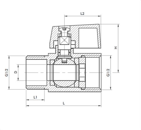 KFA zawór kulowy mini nakrętno-wkrętny 1/2" 703-210-15