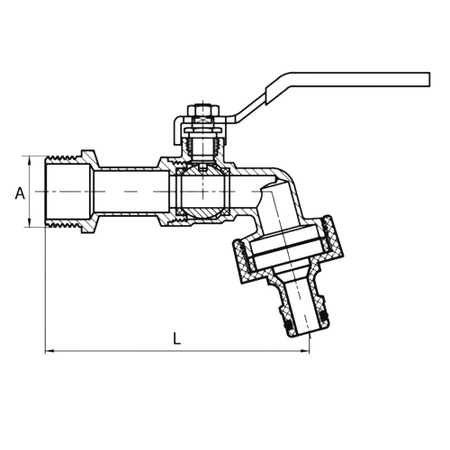 Diamond kurek kulowy - kran czerpalny, z dławikiem i szybkozłączem 3/4" ART.2500.OGR-20