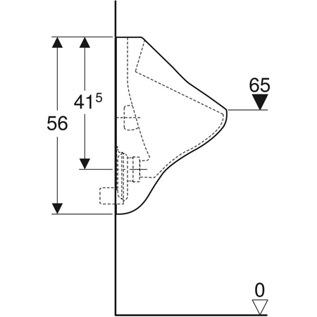 Geberit pisuar Felix, dopływ z tyłu, odpływ do tyłu 502.895.00.1