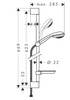 Hansgrohe zestaw prysznicowy Crometta 85 Vario/Unica Crometta 0,65m dn15 27764000