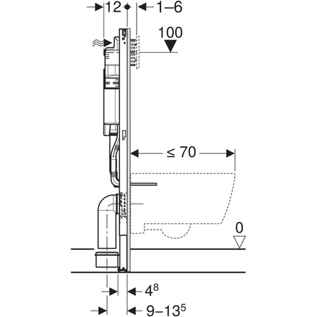 Zestaw Duofix Concept stelaż podtynkowy Geberit do WC z przyciskiem Sigma 01 czarny + miska WC z deską Lavita S012