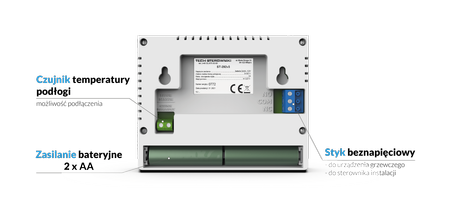Tech sterownik ST-292V3 pokojowy przewodowy dwustanowy L-5 (3 mm szkło) czarny ST292V3BK