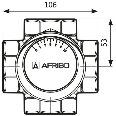 Afriso zawór mieszający czterodrogowy obrotowy ARV 487 ProClick, DN50, Rp2", Kvs 40 1348710