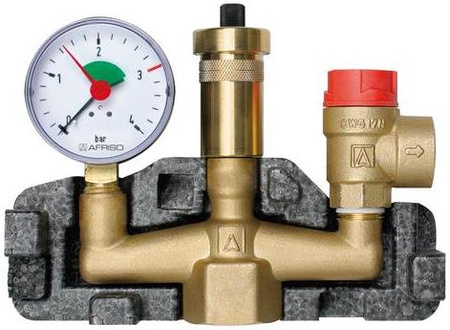 Afriso grupa bezpieczeństwa kotła KSG, Nmax UDT 73,6 kW, z zaworem bezpieczeństwa MS 3 bar 77938