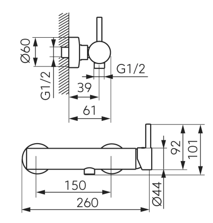 Ferro bateria natryskowa z zestawem natryskowym CIRICULUS, gun metal BCK77GM