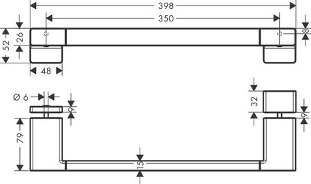 Hansgrohe uchwyt do drzwi prysznicowych, czarny matowy 41759670