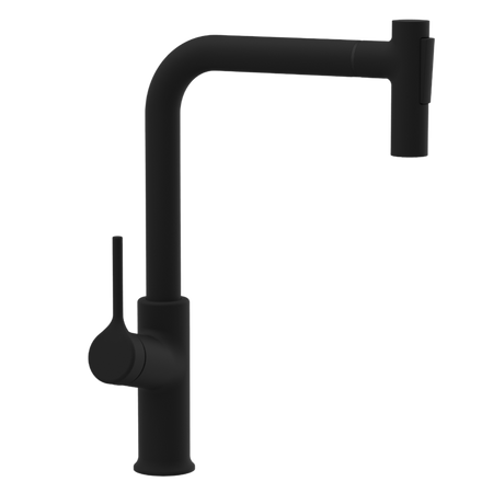 Invena bateria kuchenna z wyciąganą wylewką Farsala czarna BZ-40-L04-S