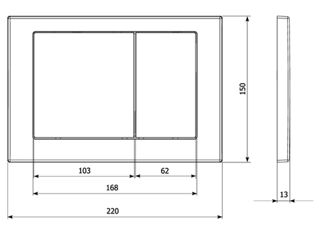 KK-POL przycisk spłukujący M05, czarny mat 350/PPC/057-00-00