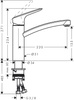 Hansgrohe jednouchwytowa bateria kuchenna Logis 160 CoolStart Eco 71839000