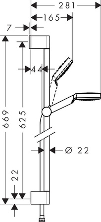 Hansgrohe zestaw prysznicowy Crometta 1jet Unica 0,65 m 26533400