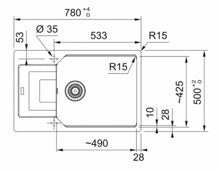 Franke zlewozmywak jednokomorowy wbudowywany Fragranite Urban UBG 611-78 XL, beżowy 114.0687.277
