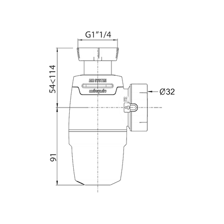 Wirquin syfon umywalkowy bez spustu Neo Air z napowietrzaniem 30722492