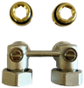 Honeywell podwójny zawór przyłączeniowy kątowy 1/2" GW (z nyplami 1/2"x3/4") V2495EY015A