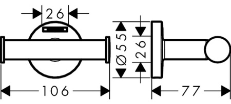 Hansgrohe podwójny haczyk na ręcznik Logis Universal 41725000