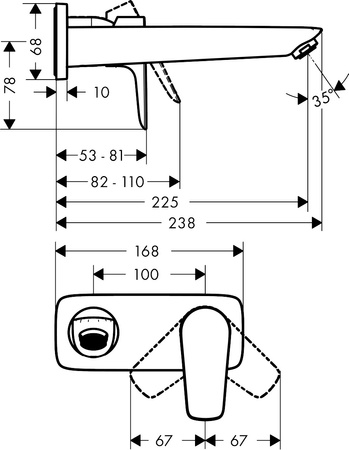 Hansgrohe jednouchwytowa bateria umywalkowa Talis E montaż podtynkowy, element zewnętrzny, DN15 71734000