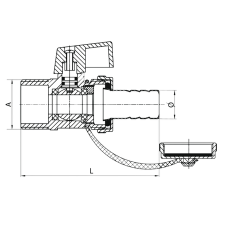 Diamond kurek kulowy spustowy ze złączką 1/2" ART.810-15.MOT.