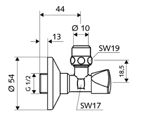 Schell zawór kątowy 1/2" x 3/8" SANLAND 970330000
