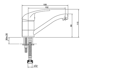 Invena bateria umywalkowa Perea chrom BU-05-K01