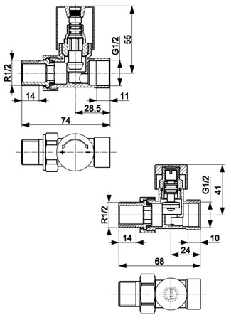 KFA zestaw grzejnikowy Komfort PRO, prosty, grafitowy 758-030-61-BL