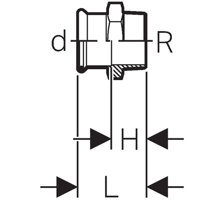 Geberit złączka przejściowa GZ Mapress C-Stahl 35x5/4" 21709
