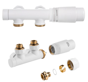 Invena zestaw termostatyczny zespolony PROV typu duoplex, biały CZ-89-015