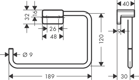 Hansgrohe wieszak na ręcznik typu ring AddStoris Q, chrom 41754000
