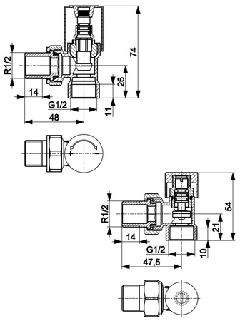 KFA zestaw grzejnikowy Komfort PRO, kątowy, biały 758-130-44-BL