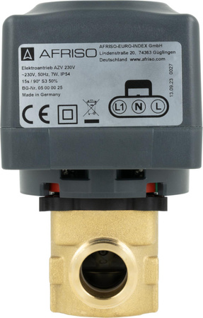Afriso zawór 2-drogowy strefowy AZV 442, DN15, G3/4", Kvs 10 m3/h, NC 1644210