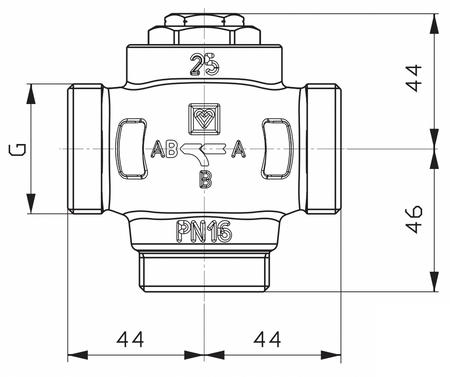 Herz zawór trójdrogowy DN 25 Teplomix 1776613