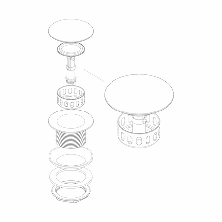 Instadrain korek klik-klak do brodzika/wanny, czarny mat 2456