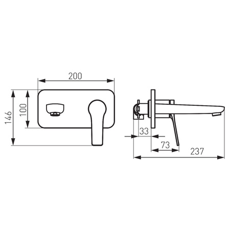 Ferro bateria umywalkowa podtynkowa STRATOS, chrom BSC3PA