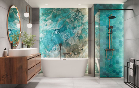 Invena zestaw prysznicowy z deszczownicą Moonlight czarny/rose gold AU-77-014-V