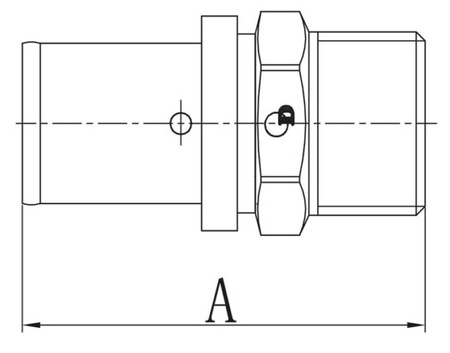 Diamond łącznik zaprasowywany ZŁ-CH, PEX-AL-PEX, mosiądz 3/4"x20 FZZ-001.3/4X20.ZŁ-CH
