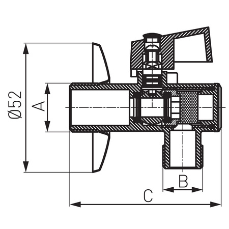 Ferro zawór kątowy 1/2"x3/4" z filtrem Z1234KF