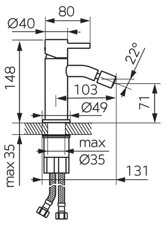 Ferro bateria bidetowa CIRICULUS, chrom BCK6