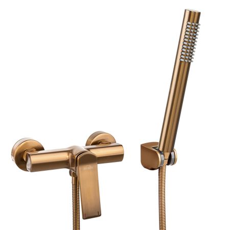 Invena bateria natryskowa z zestaw natryskowym Neri Plus, miedź BN-P1-014-L