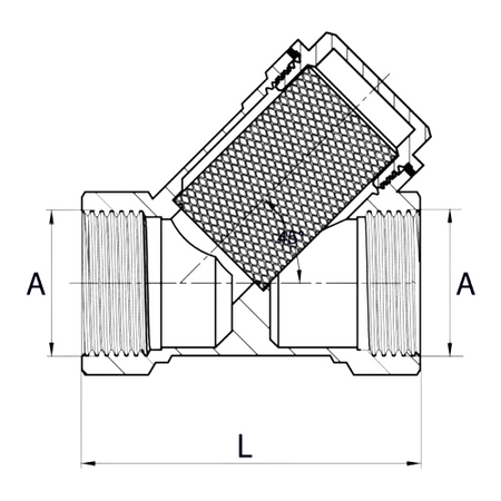 Diamond filtr skośny 1 1/4" ART.15-32.FILTR SK