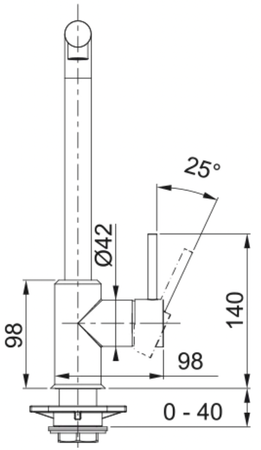 Franke bateria kuchenna SIRIUS, wyciągana wylewka typu L, chrom/onyx 115.0668.279