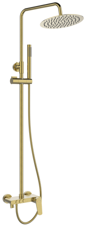 Invena zestaw prysznicowy z deszczownicą Alonia, złoto szczotkowane AU-70-D09-V