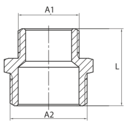 Diamond nypel redukcyjny Y, mosiądz 3/4"x1" K-280.NY-RE.25-20.Y.