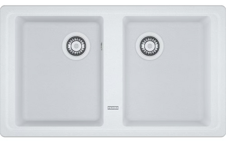 Franke zlewozmywak dwukomorowy wpuszczany Fragranite Basis BFG 620-34-34, biały polarny 114.0676.270
