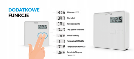 Tech sterownik ST-294V1 pokojowy przewodowy dwustanowy czarny ST294V1BK