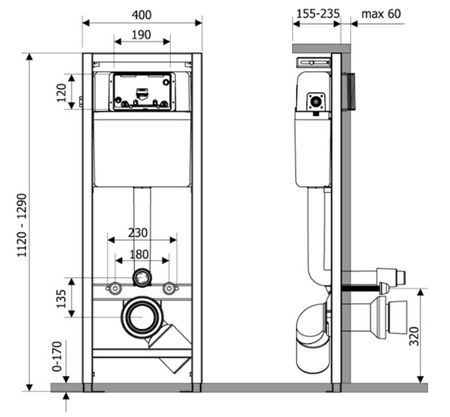 Zestaw stelaż podtynkowy KK-POL do WC z przyciskiem (biały) + miska WC z deską Lavita S017