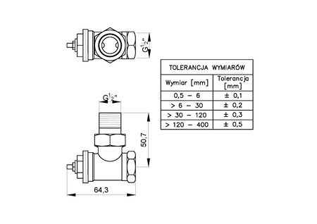 Invena komplet termostatyczny kątowy PROV - zawór termostatyczny, zawór powrotny, głowica mini 2 PROV 1/2" CD-76-K15-X