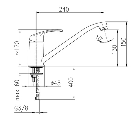 KFA bateria zlewozmywakowa stojąca KRZEM  4213-915-00