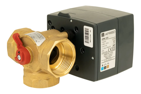Afriso zawór mieszający 3-drogowy obrotowy ARV 385 Vario ProClick + siłownik elektryczny ARM 343 ProClick, DN32, Rp1 1/4", Kvs 7,5-19 1338554